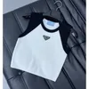 Womens Designer Tanks Lente/zomer Gebreid Vest Verticale Streep Slanke Korte Stijl Top