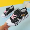 Flat Shoes Children's Spring Canvas Shoes Cartoon Graffiti Casual For Girls Comfort Fashion Kids Tennis Sneakers 231019