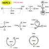 Stadnina 96pcs biżuteria do ciała Puchanie partia nos nos podkowy