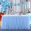 Jupe de Table jupes de Table en Tulle pour fête de mariage plinthe de Table bébé douche décor à la maison 183x77 cm 6FT 231019