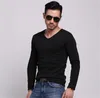 Men's T Shirts Autumn Long Sleeve Thicken Cotton Men Warm Thermal Clothes 2023 V-Neck Slim Fit All Match T-Shirts Plus Size M-8XL