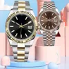 Original Box Luxury Reloj Womens Watch 31mm Kalender Diamond Yellow Gold rostfritt stål Armband Classic Lady Watches Mens 36 41mm Mekaniska automatiska klockor