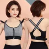 Camisoles tanques yoga esportes bela volta roupa interior feminina ajustável zíper frontal sutiã à prova de choque sem anel de aço colete