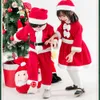 Cosplay per bambini Costume cosplay di Natale Ragazzi Ragazze Vestito da Babbo Natale Bambino Bambino Rosso Vestiti di Natale Vestito da spettacolo per feste di Capodanno