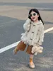 Clothing Sets Girls Clothes Autumn Winter Long Sleeve Tassel Embroidered Cape Hooded Sweater And Brown Pants Separate Order Kids