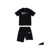 Herr t-shirts 22SS Limited Edition Trapstar T-shirt Kort ärm Shorts Shorts Suit London Street Fashion Comfort Par S- DHYI6