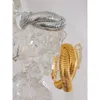 Bangle Yhpup 316L Aço Inoxidável Largo Heavy Metal Empilhável Pulseira Bangle À Prova D 'Água 18K PVD Banhado Textura Charme Declaração Jóias 231019