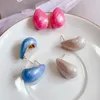 Pendientes Nicho Personalizado Gotas De Agua Semicircular Esmalte Color Plata 925 Aguja De Temporada