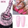 Nail Polish 7ml Snowflake Gel UV LED Semi Permanent Milky White Pink Glitter Snow Sequins Nails Art Design Varnish Manicure 231020