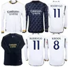 23/24 Real Madrids Long Sleeve Bellingham Soccer Jersey 2023 Modric Alaba Vini Jr Shirt Rodrygo Valverde Tchouameni Arda Guler Kroos Football Jerseys مجموعة موحدة