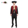 cosplay Eraspooky 3D Stampa Scheletro Pirata Cosplay da Uomo Costume da Festa di Halloween per Adulti Skull Jack Sparrow Cappello Mantello Camiciacosplay