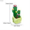 Blocs Plante en pot ensemble préservé Bouquet de fleurs modèle Succulent blocs de construction enfants bricolage assemblage briques cadeaux de noël R231020