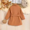 Coat 2023 Autumn New Jacket For Girls 4-7 Years Brown Trench Coat For Girls Stylish Girls Holiday Holiday Clothes Clotes Coat 231020