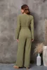 Kvinnor Jumpsuits Rompers Elegant Fashion Women Casual Lace Patchwork Vneck Romper Long Pants Belt med fickor 231019