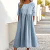 Casual Jurken 2023 Zomer Katoen Vrouwen Witte Jurk Oversize O-hals Korte Mouwen Vrouwelijke Elegante Mode Losse Dames Kleding