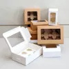 Present Wrap 10st/Set Portable Transparent Window Cupcake Box Cake Biscuit Cookie Package Boxar PACTRITY