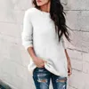 Kadın Tees Tees Moda Kış Sıcak Kazak Kabarık Düz Jumper Ladies Sıradan Uzun Pullover Üstler Sonbahar Büyük Boy Kore 231019