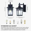 Hekverlichting Postaccentlicht/wandlamp voor buiten, tuin, hek, veranda en garage, behuizing van aluminium en glas Waterdicht bellenglas Patroonglas met geplaatst glas