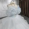 Vit sexig stropplös quinceanera klänningskulklänning tulle tiered backless cocktail party afton dless for woman 2024