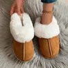 Slippers Winter Home Cotton Shoes Women's Plush Casual Warm Suede Chunky Women Comfort Indoor Flat Plus Size 45