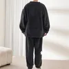 Männer Nachtwäsche Winter Flanell Mann Pyjama Warme Nachtwäsche Plus Größe 5XL Pullover Pyjamas Dicke Hause Kleidung Lounge-Set 231020