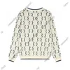 24SS роскошный мужской свитер дизайнерский пуловер с капюшоном повседневный свитер с полным принтом Париж женский круглый вырез с двойным принтом букв Пуловер шерстяной джемпер 4 цвета