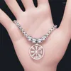 Link Bracelets Viking Vegvisir Compass Necklace Men 스테인레스 스틸 북유럽 룬 Odin 팔찌 참모 Celts Ethnic Jewelry B3543S03