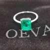 OEVAS Solid 925 Sterling Silver Wedding Rings For Women Sparkling Emerald High Carbon Diamond Engagement Party Fine Jewelry Gift Y292P