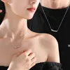 N001390B N001391B 925 Silver+Cubic Zircon Luxury Jewelry Classic Designer Fashion Couple Necklace Wholesale Thanksgiving Christmas Gift