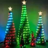 Juldekorationer 15m 18m 21m RGB Artificial Tree Outdoor Decoration 16 Färg LED -upplyst dekor med fjärrkontroll 231019