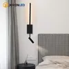 مصباح الجدار 9W 3W إطار بسيط الإبداع زخرفي خط الطراز غرفة السرير LED سطح