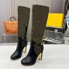 Women Boots Designer Delfina Boot Black Genuine Leather High Heels First Ankle Boots Block Heel Cut-out Detail And Metal Motif Shoes