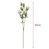 Decorative Flowers 1Pcs 65cm Rose High Quality Long Branch 5 Heads Artificial Flores Table Decor Fake Valentine's Day