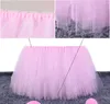 Table Skirt Tutu Tulle Table Skirt Wedding Party Tulle Tableware Cloth Baby Shower Birthday Event Banquet Decor 231019