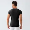 lu lu lemon Align T Shirt Yoga T-shirt da allenamento dimagrante elastica leggera da uomo ad asciugatura rapida e ad alto impatto