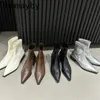 Ботинки, осенние женские ботильоны, модные женские короткие ботинки с острым носком, повседневная зимняя женская обувь на квадратном низком каблуке 231019