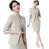 Two Piece Dress Élégant Blazer robe costumes femmes affaires travail uniforme bureau dame professionnel deux pièces ensemble costume robe femme mode 231020