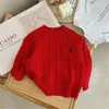 Barn baby stickad tröja mode pojke flickor ytterkläder kappa broderi varma pullover tröjor höst vinter designer barn kläder