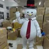 Costume de mascotte de bonhomme de neige avec chapeau noir, tenue de soirée fantaisie d'Halloween de qualité supérieure, tenue de personnage de dessin animé, tenue de carnaval unisexe