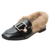 Scarpe eleganti Inverno Slip One per donna Ecopelle Lana Piatto Stivali da neve caldi Donna Pelliccia Mocassini alla caviglia Calzature Drop Ship 231019