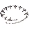 Pendanthalsband 3x Metal Spikes Studs Hitets Punk Goth Necklace Choker Collar