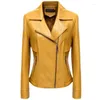 Women's Leather Jacket Women 2023 Sheepskin Oversize Coat Long Sleeve Loose