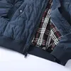 Men's Jackets Autumn And Winter Vintage Thicken Coat Baseball Collar Clip Cotton Polyester Windproof Warm Jacket For Male