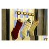 Christmas Decorations Wholesale Personalized Knit Stocking Items Blank Solid Stockings Holiday Stocks Family 46Cm Drop Delivery Home Dhdlj