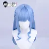 Party Supplies Togawa Sakiko Cosplay Wig Anime Bang Dream Hsiu 70cm ljusblå lång hårsyntetik mygo