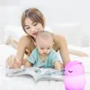 Paralumi Sensore tattile RGB LED Gufo Luce notturna Lampada da tavolo Alimentata a batteria Camera da letto Comodino Lampada da notte per uccelli in silicone per bambini Regalo per bambini 231019