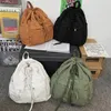 Sacos escolares lona vintage lazer cordão saco de livro feminino portátil faculdade mochila feminina viagem moda