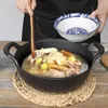 Ollas para caldo de sopa, olla de hierro fundido, wok sin recubrimiento y antiadherente, cazuela de cocina, olla de cocina, sartén de hierro fundido, utensilios de cocina, sartén para freír 231019