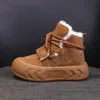 Laarzen Vintage Winter Enkellaarsjes Dames Met Bont Veterschoenen Platform Laarzen Voor Dames Sneakers Warme Sneeuwschoenen Designer Korte Laarzen 231019