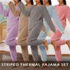 Women's Sleepwear Women Winter Warm Pajama Set Fleece Pajamas Homewear Thick Velvet Female Suit Ladies Pyjama 2023